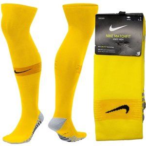 Nike Match Fit Soccer Socks Yellow Football Team